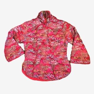 Chinese traditional frog button jacket children girl Size 12 XL Brocade Satin